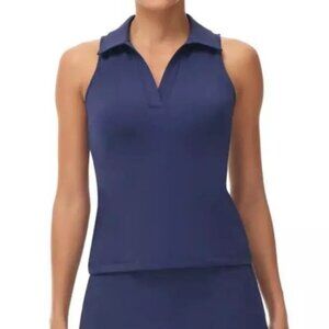 Women's Tretorn Stretch Sleeveless Polo Shirt with Built-In Bra Size M